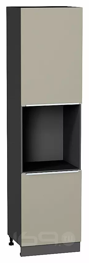 Шкаф пенал с 2-мя дверцами под технику Фьюжн Silky Grey Graphite 2336*600*576
