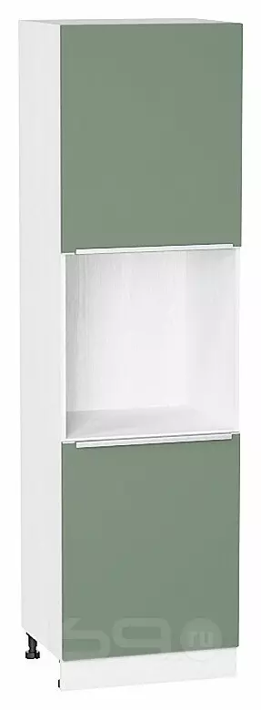 Шкаф пенал с 2-мя дверцами под технику Фьюжн Silky Mint Белый 2132*600*576