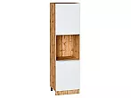 Шкаф пенал с 2-мя дверцами под технику Фьюжн Silky White Дуб Вотан 2132*600*576