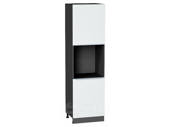 Шкаф пенал с 2-мя дверцами под технику Фьюжн Silky White Graphite 2132*600*576