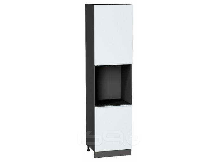Шкаф пенал с 2-мя дверцами под технику Фьюжн Silky White Graphite 2336*600*576
