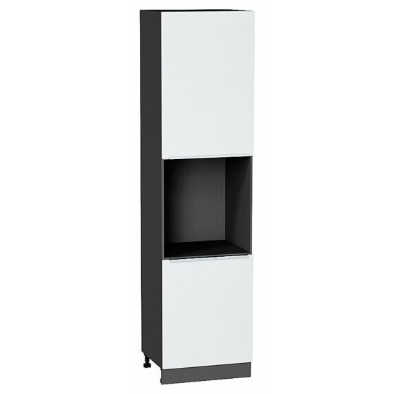 Шкаф пенал с 2-мя дверцами под технику Фьюжн Silky White Graphite 2336*600*576