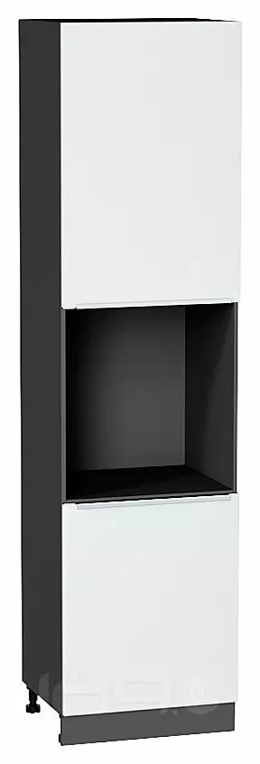 Шкаф пенал с 2-мя дверцами под технику Фьюжн Silky White Graphite 2336*600*576
