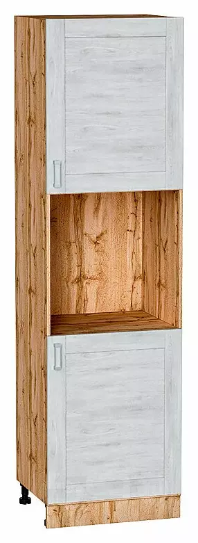 Шкаф пенал с 2-мя дверцами под технику Лофт Nordic Oak/Дуб Вотан 2132*600*576