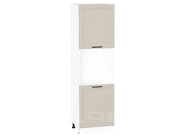 Шкаф пенал с 2-мя дверцами под технику Нео Cream Silk/Белый 2132*600*576