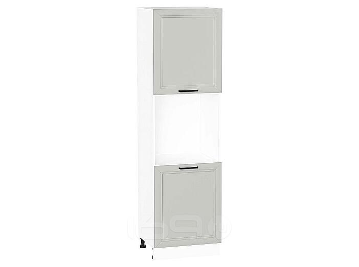 Шкаф пенал с 2-мя дверцами под технику Нео Grey Silk/Белый 2132*600*576