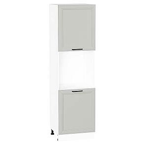 Шкаф пенал с 2-мя дверцами под технику Нео Grey Silk/Белый 2132*600*576