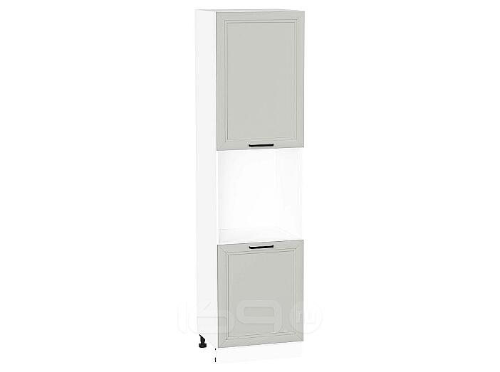 Шкаф пенал с 2-мя дверцами под технику Нео Grey Silk/Белый 2336*600*576