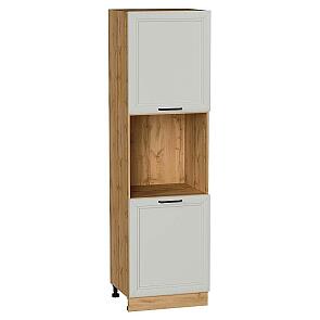 Шкаф пенал с 2-мя дверцами под технику Нео (Каркас П 600) Grey Silk/Дуб Вотан 2132*600*576