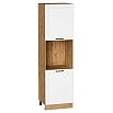 Шкаф пенал с 2-мя дверцами под технику Нео (Каркас П 600) White Silk/Дуб Вотан 2132*600*576