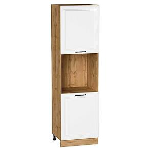 Шкаф пенал с 2-мя дверцами под технику Нео (Каркас П 600) White Silk/Дуб Вотан 2132*600*576