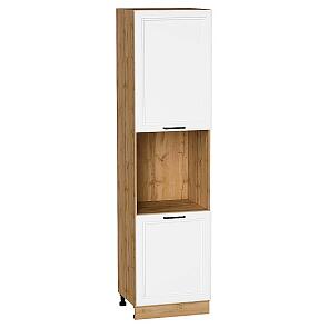 Шкаф пенал с 2-мя дверцами под технику Нео (Каркас П 600Н) White Silk/Дуб Вотан 2336*600*576