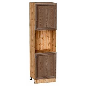 Шкаф пенал с 2-мя дверцами под технику Шале Brown Dreamline Дуб Вотан 2132*600*576