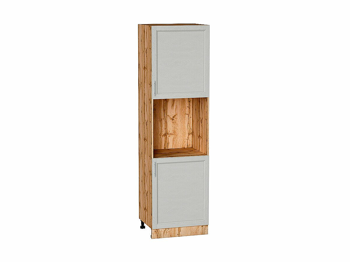 Шкаф пенал с 2-мя дверцами под технику Сканди Cappuccino Softwood Дуб Вотан 2132*600*576