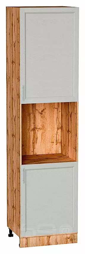 Шкаф пенал с 2-мя дверцами под технику Сканди Cappuccino Softwood Дуб Вотан 2336*600*576