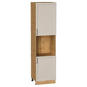 Шкаф пенал с 2-мя дверцами под технику Сканди Cream Silkwood/Дуб Вотан 2336*600*576