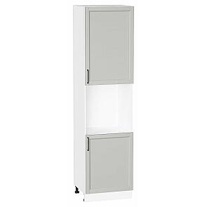 Шкаф пенал с 2-мя дверцами под технику Сканди Grey Silkwood/Белый 2336*600*576