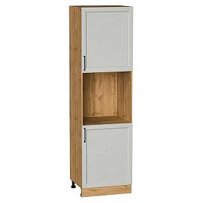 Шкаф пенал с 2-мя дверцами под технику Сканди Grey Silkwood/Дуб Вотан 2132*600*576