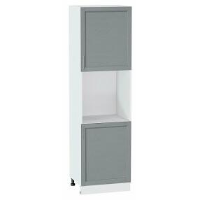 Шкаф пенал с 2-мя дверцами под технику Сканди Grey Softwood Белый 2132*600*576