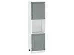 Шкаф пенал с 2-мя дверцами под технику Сканди Grey Softwood Белый 2132*600*576