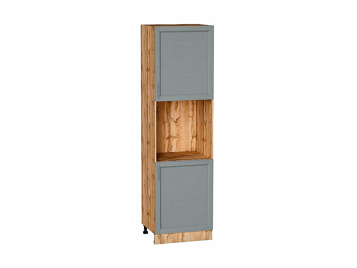 Шкаф пенал с 2-мя дверцами под технику Сканди Grey Softwood Дуб Вотан 2132*600*576