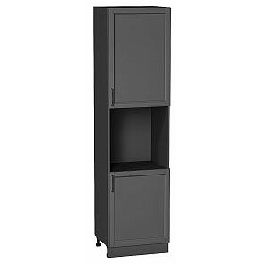 Шкаф пенал с 2-мя дверцами под технику Сканди Stormy Silkwood/Graphite 2336*600*576