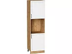 Шкаф пенал с 2-мя дверцами под технику Сканди White Silkwood/Дуб Вотан 2132*600*576