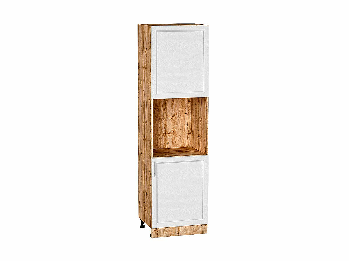 Шкаф пенал с 2-мя дверцами под технику Сканди White Softwood Дуб Вотан 2132*600*576