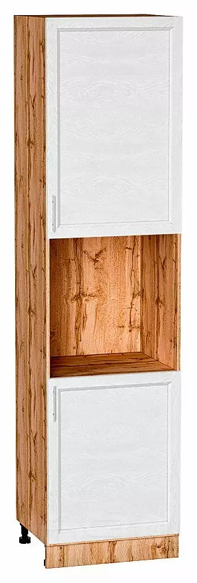 Шкаф пенал с 2-мя дверцами под технику Сканди White Softwood Дуб Вотан 2336*600*576