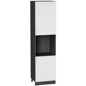 Шкаф пенал с 2-мя дверцами под технику Сканди White Softwood Graphite