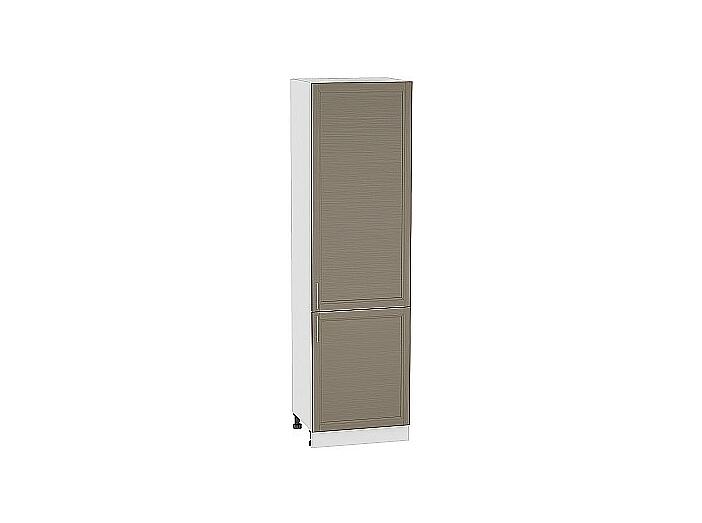 Шкаф пенал с 2-мя дверцами Сканди ШП 600 (для верхних шкафов высотой 720) Cappuccino Wood-Белый
