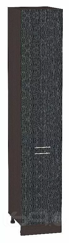Шкаф пенал с 2-мя дверцами Валерия-М Черный металлик дождь Graphite 2336*400*574