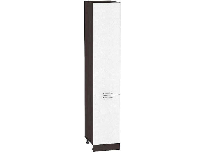 Шкаф пенал с 2-мя дверцами Валерия-М ШП 400Н (для верхних шкафов высотой 920) Белый металлик-Венге