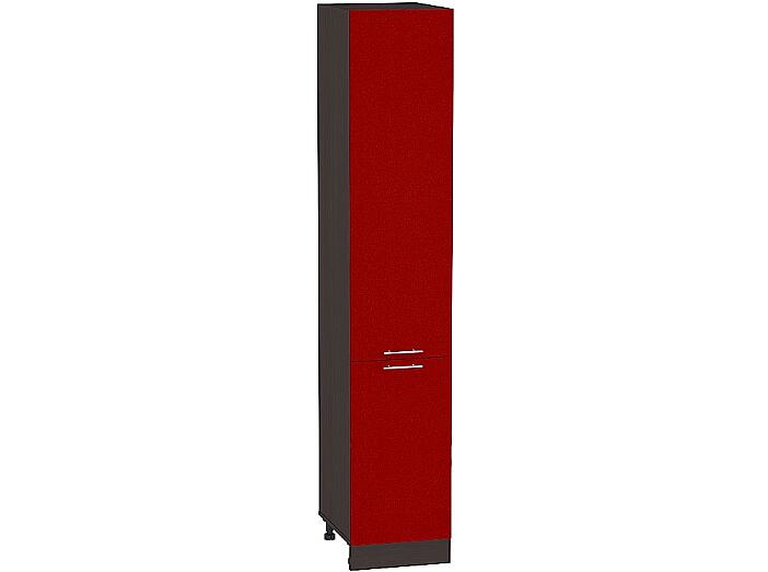 Шкаф пенал с 2-мя дверцами Валерия-М ШП 400Н (для верхних шкафов высотой 920) Гранатовый металлик-Венге