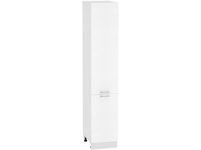Шкаф пенал с 2-мя дверцами Валерия-М ШП 400 (для верхних шкафов высотой 720) Белый металлик-Белый