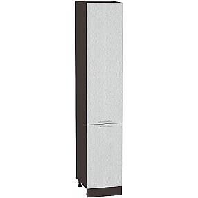 Шкаф пенал с 2-мя дверцами Валерия-М ШП 400 (для верхних шкафов высотой 720) Серый металлик дождь светлый-Венге