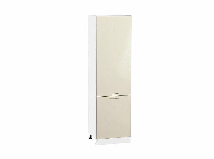 Шкаф пенал с 2-мя дверцами Валерия-М ШП 600 (для верхних шкафов высотой 720) Бежевый металлик Белый