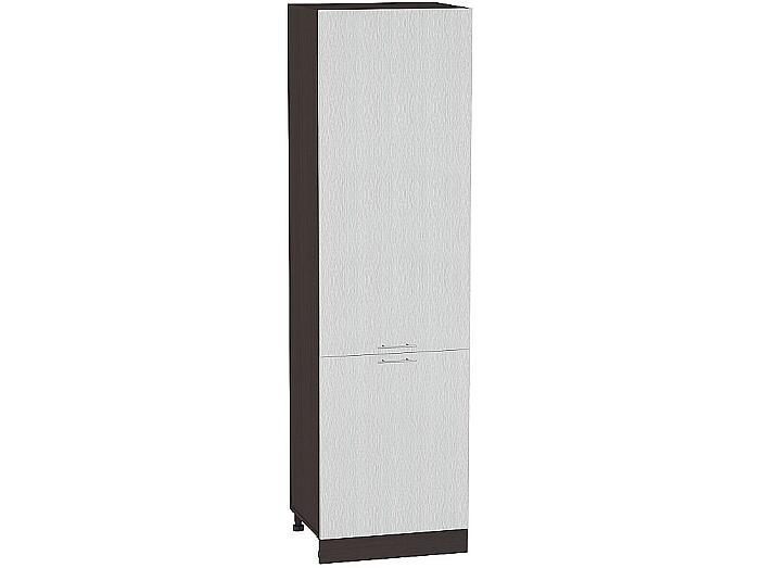 Шкаф пенал с 2-мя дверцами Валерия-М ШП 600Н (для верхних шкафов высотой 920) Серый металлик дождь светлый-Венге