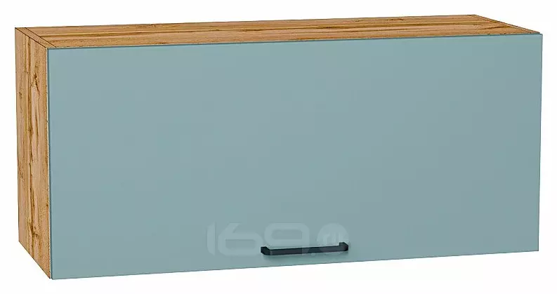 Шкаф верхний горизонтальный Флэт Grey-green In 2S/Дуб Вотан 358*800*318