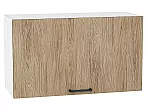 Шкаф верхний горизонтальный Флэт Natural Casella Oak 2S/Белый 458*800*318
