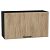 Шкаф верхний горизонтальный Флэт Natural Casella Oak 2S/Graphite 458*800*318