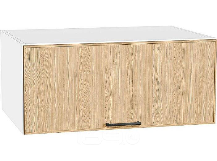 Шкаф верхний горизонтальный глубокий Эйр Real Oak/Белый 358*800*576