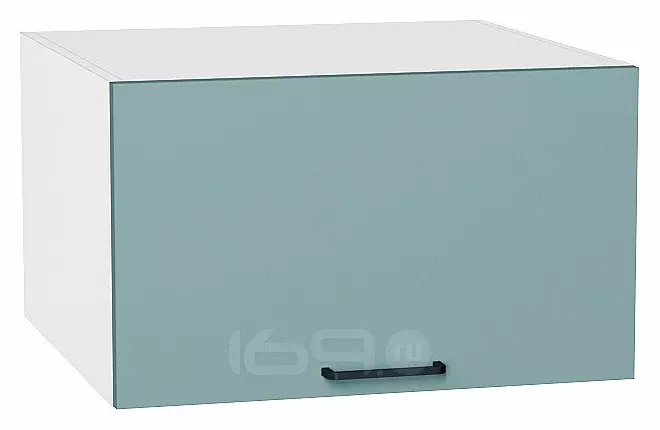 Шкаф верхний горизонтальный глубокий Флэт Grey-green In 2S/Белый 358*600*574