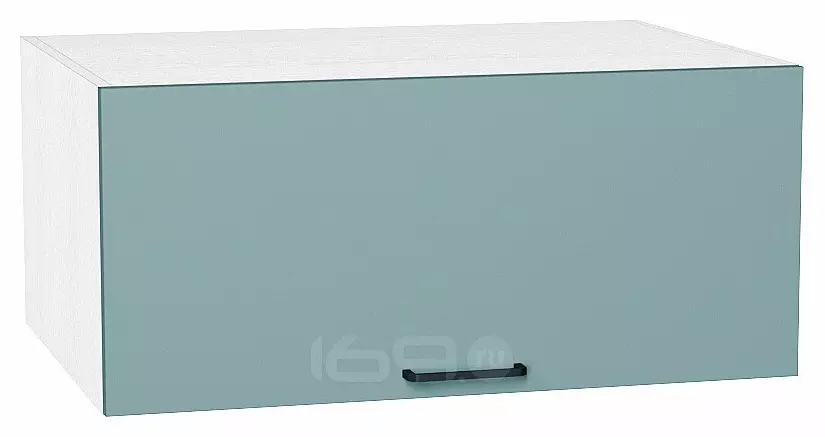 Шкаф верхний горизонтальный глубокий Флэт Grey-green In 2S/Белый 358*800*574