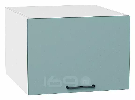 Шкаф верхний горизонтальный глубокий Флэт Grey-green In 2S/Белый 358*500*574
