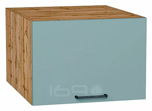 Шкаф верхний горизонтальный глубокий Флэт Grey-green In 2S/Дуб Вотан 358*500*574