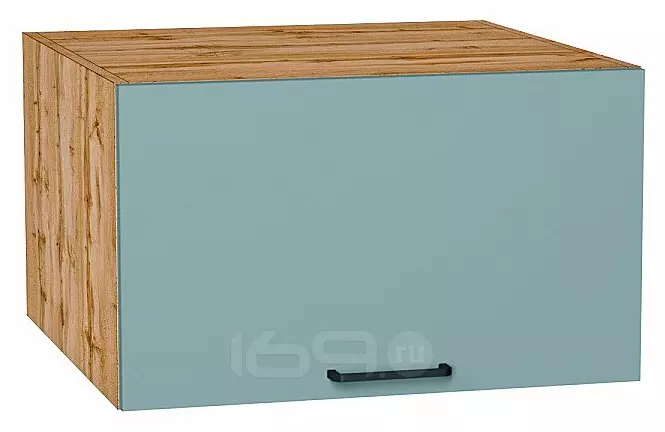 Шкаф верхний горизонтальный глубокий Флэт Grey-green In 2S/Дуб Вотан 358*600*574