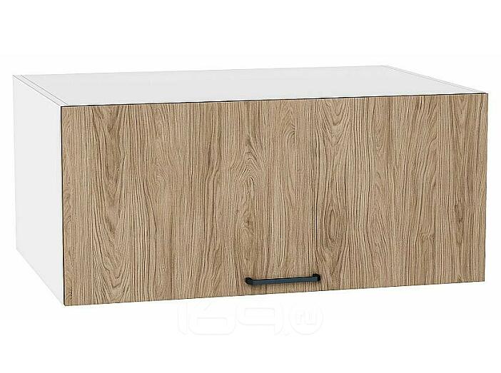 Шкаф верхний горизонтальный глубокий Флэт Natural Casella Oak 2S/Белый 358*800*574