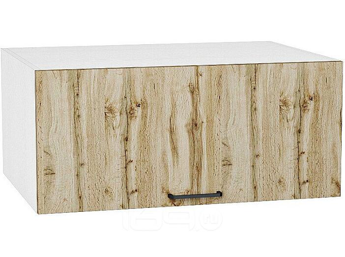 Шкаф верхний горизонтальный глубокий Флэт Wotan Oak 2S/Белый 358*800*574
