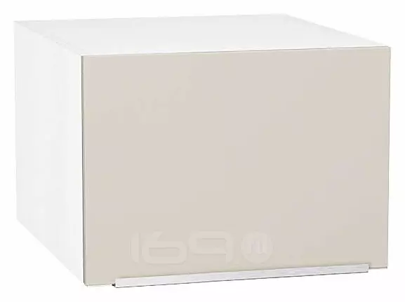 Шкаф верхний горизонтальный глубокий Фьюжн Cream Silk/Белый 358*500*576